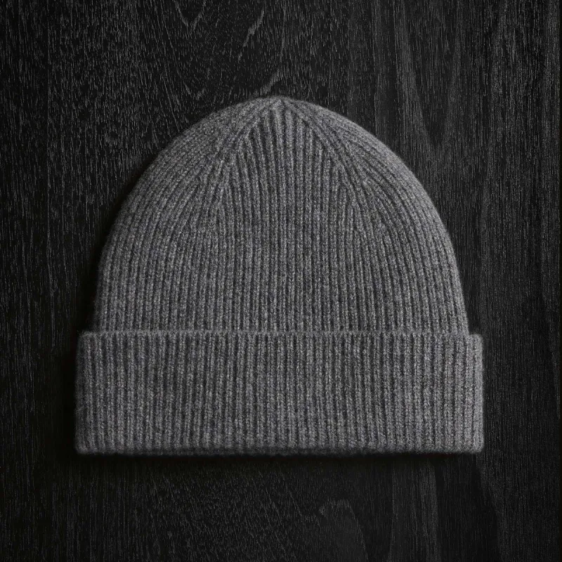 Solid Cashmere Beanie - Grey Felt sold by James Perse