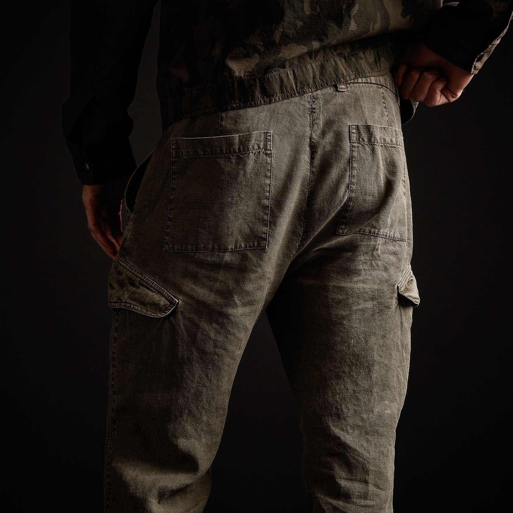 Slub Linen Cargo Pant - Hunter Pigment sold by James Perse product image thumbnail 4