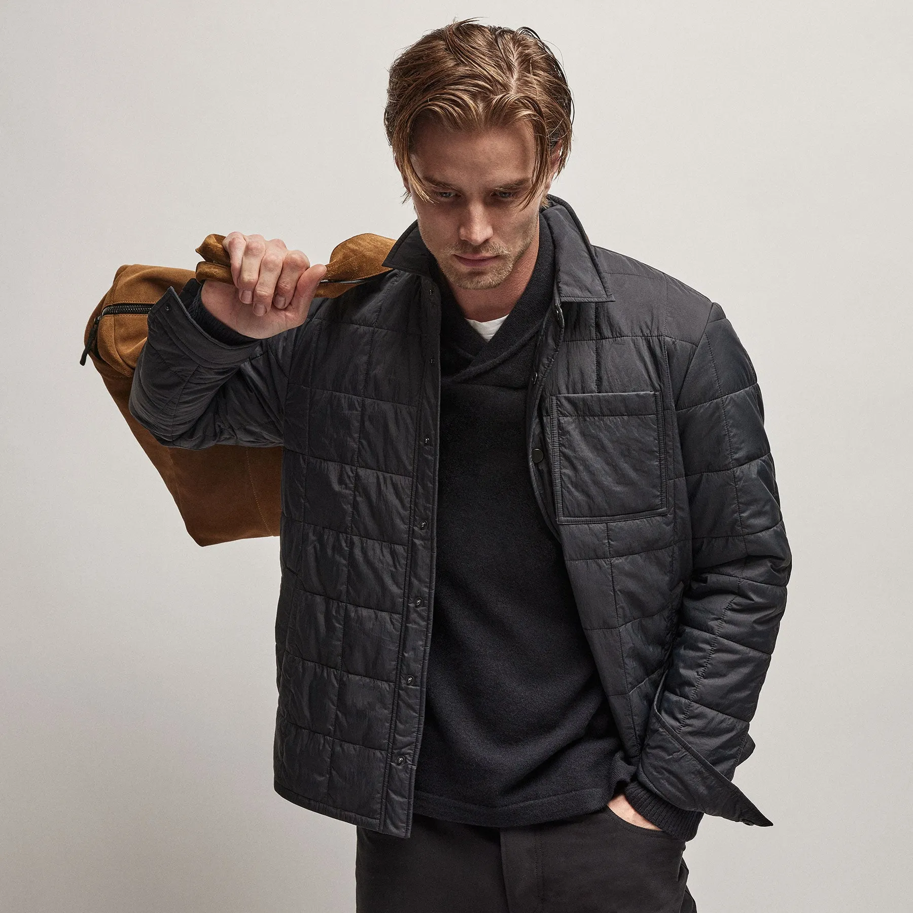 Recycled Cashmere Shawl Collar Sweater - Black sold by James Perse product image thumbnail 3