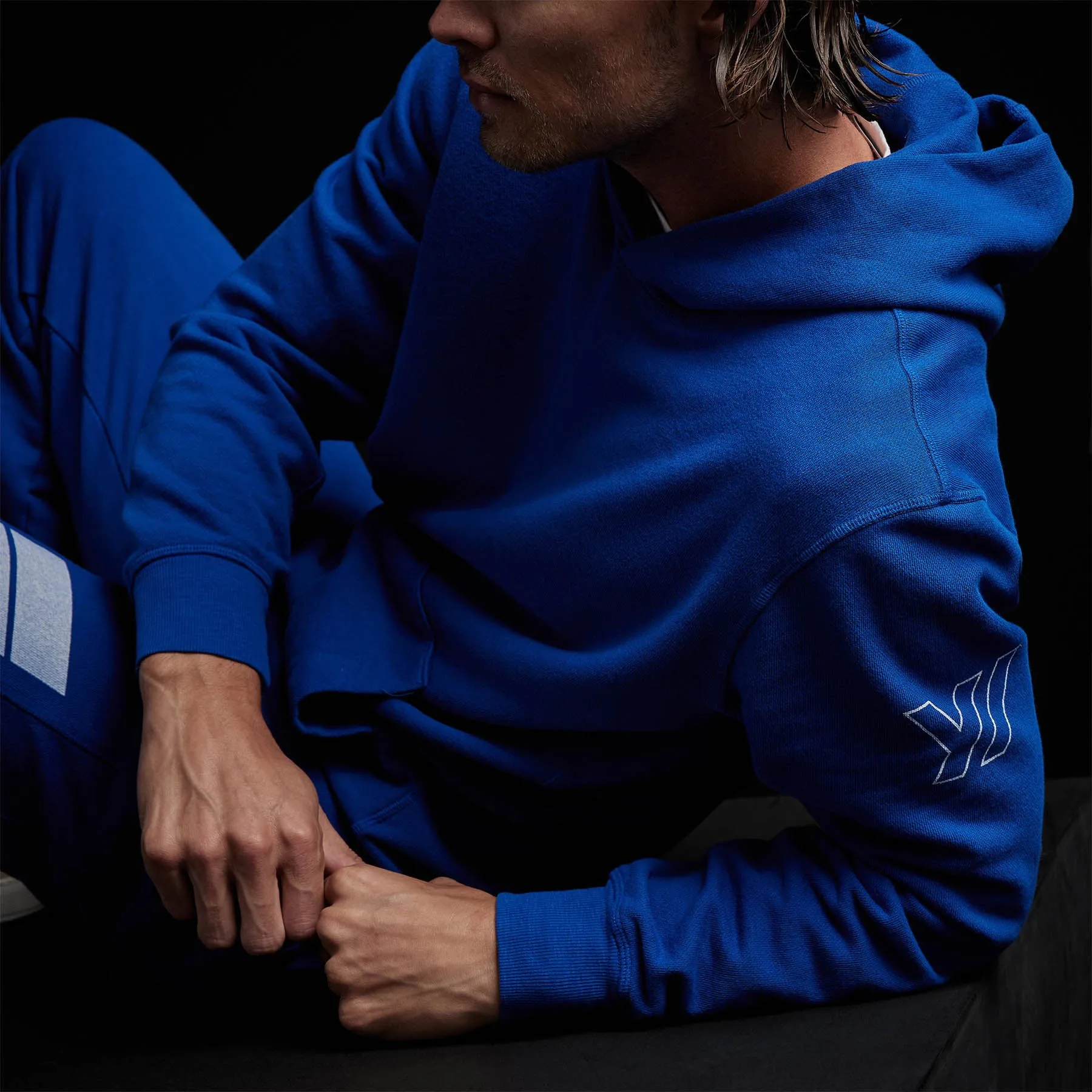French Terry Pullover Hoodie - Royal Blue/White sold by James Perse product image thumbnail 4