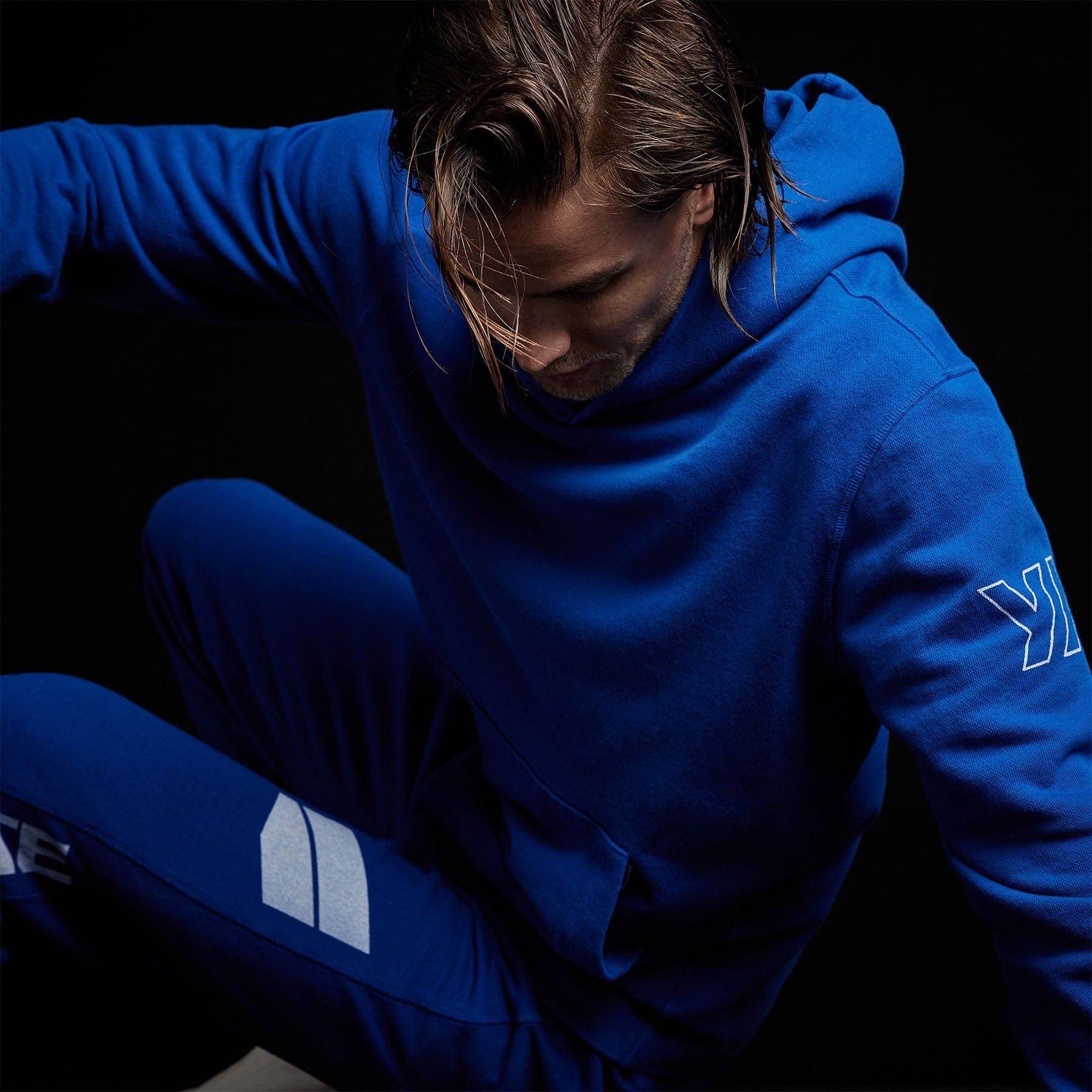 Y/OSEMITE French Terry Pullover Hoodie - Royal Blue/White sold by James Perse product image thumbnail 3