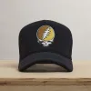 Grateful Dead Multicolor Skull Embroidery Trucker - Black sold by James Perse