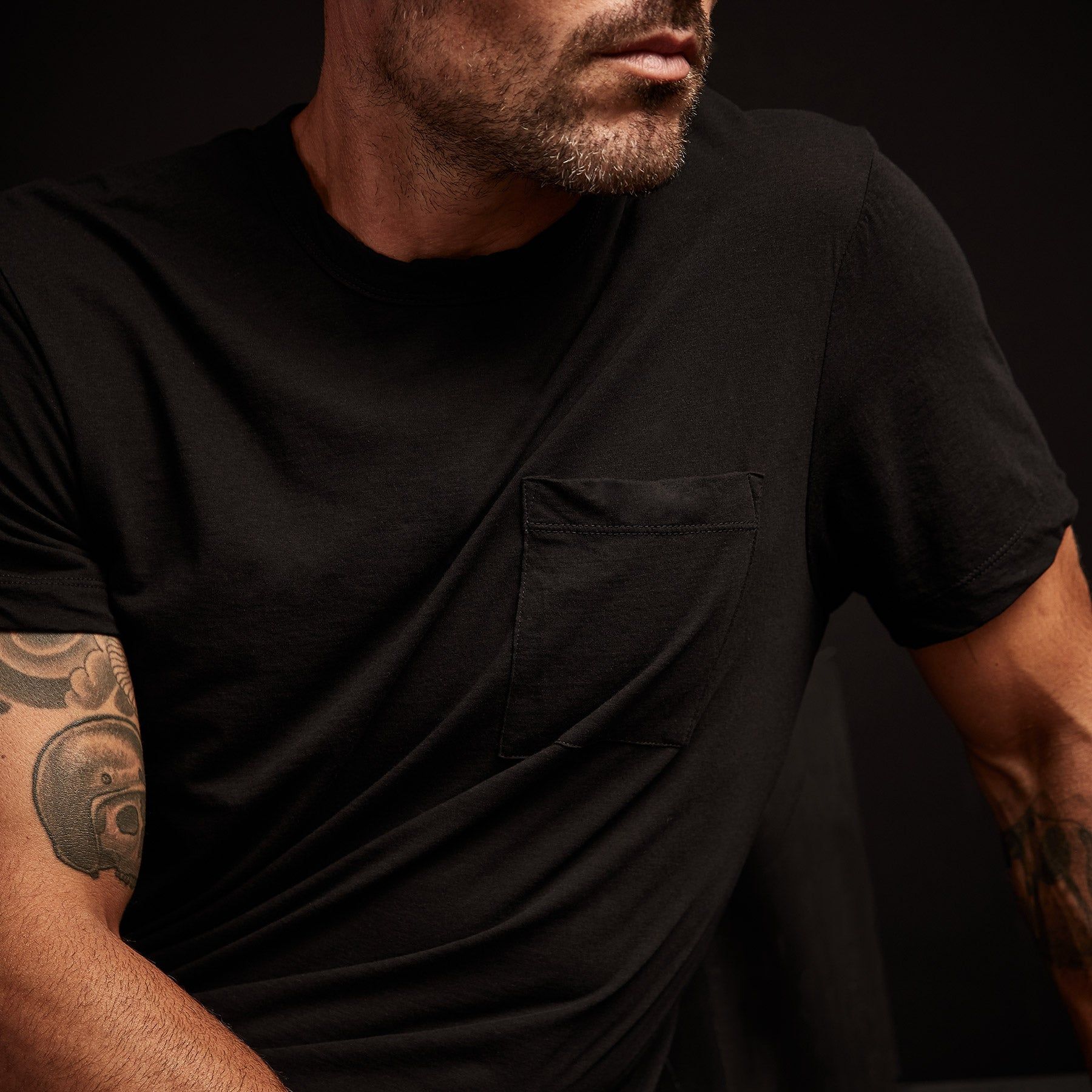High Twist Recycled Jersey Pocket Tee - Black sold by James Perse