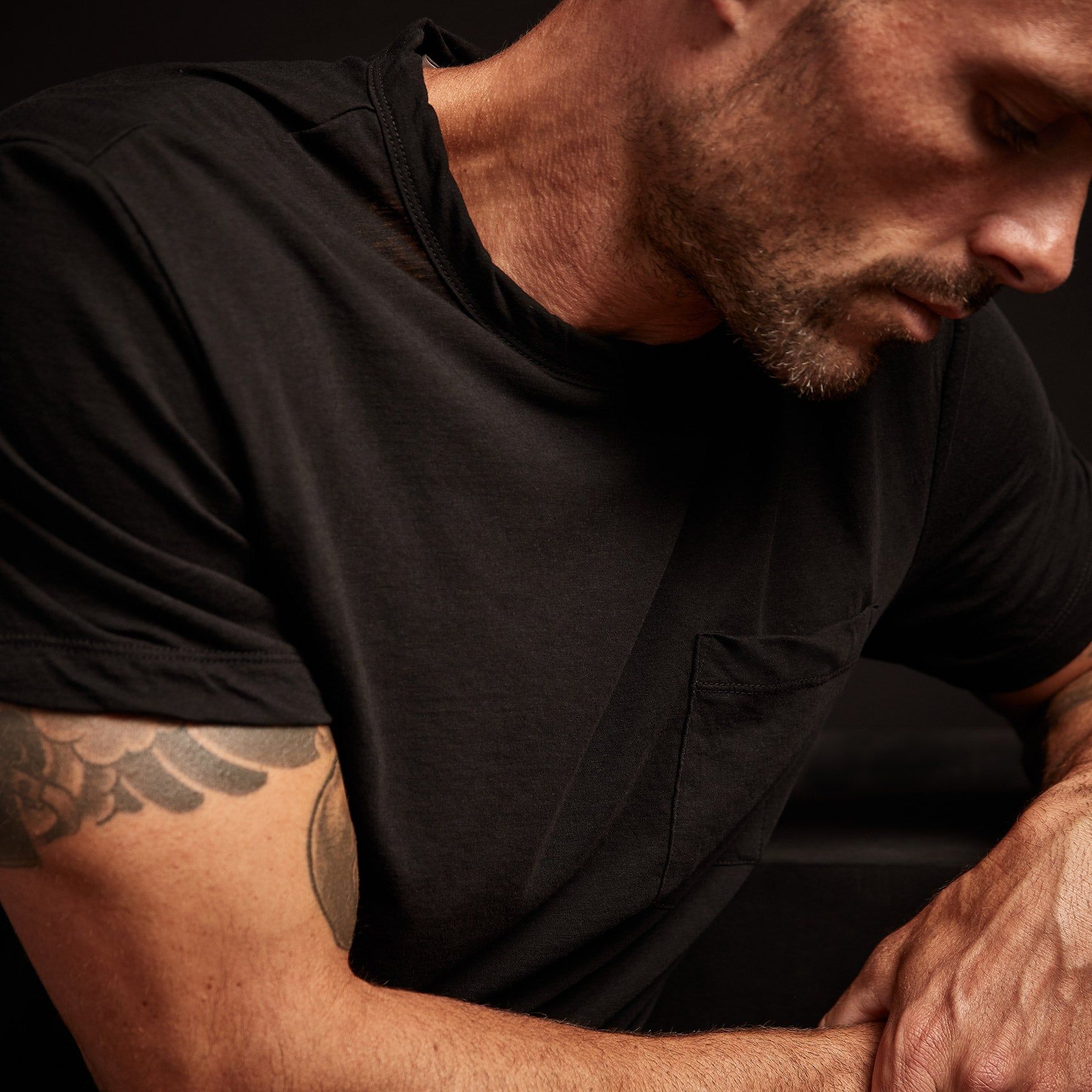 High Twist Recycled Jersey Pocket Tee - Black sold by James Perse product image thumbnail 4