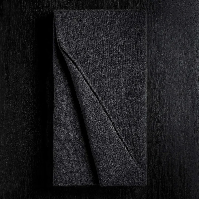 Lightweight Textured Cashmere Scarf - Black sold by James Perse