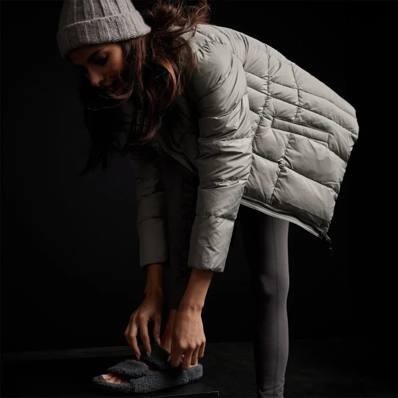 Y/OSEMITE Quilted Down Zip Front Jacket - Concrete made by James Perse