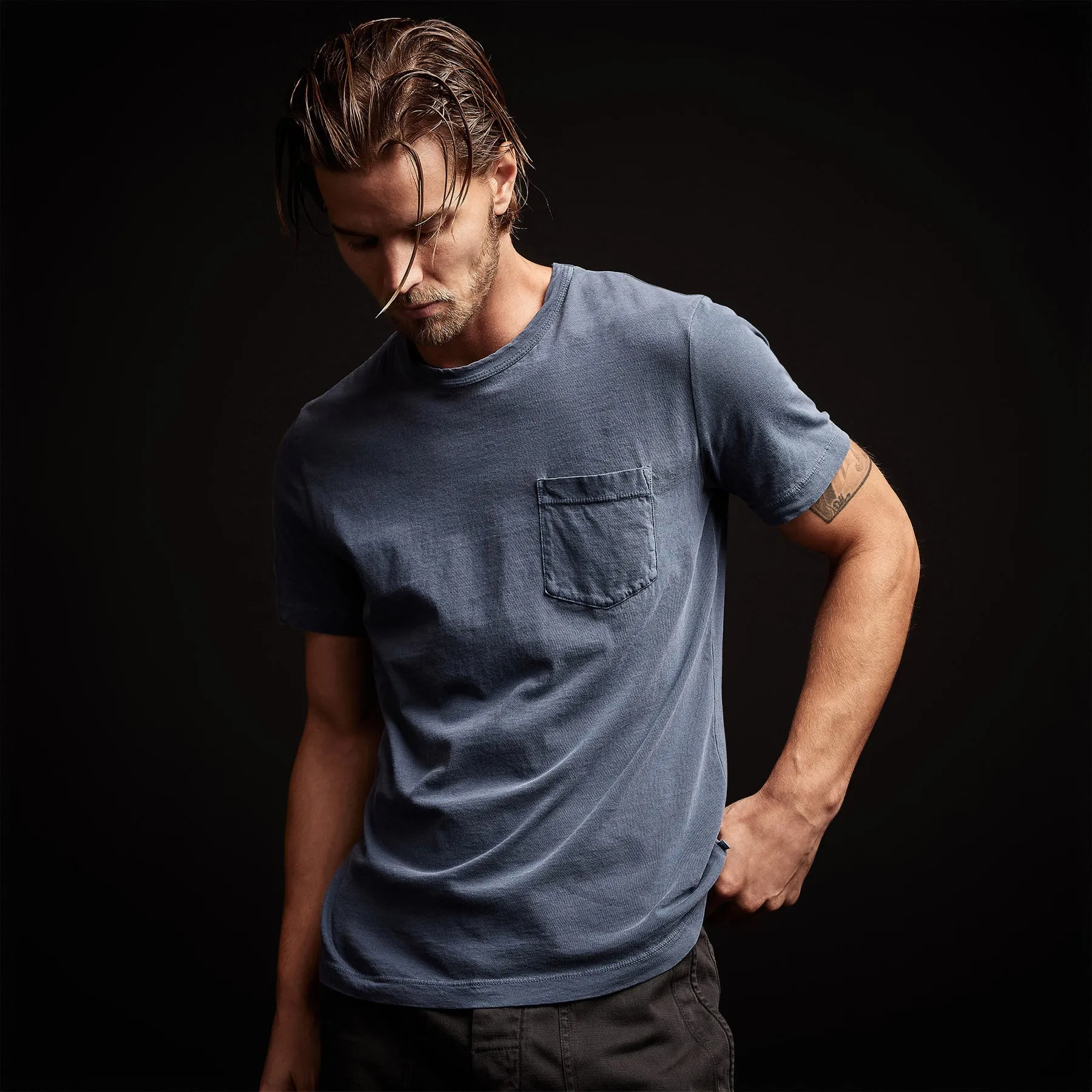 Lightweight Jersey Pocket Tee - Sea Captain Pigment sold by James Perse product image thumbnail 3
