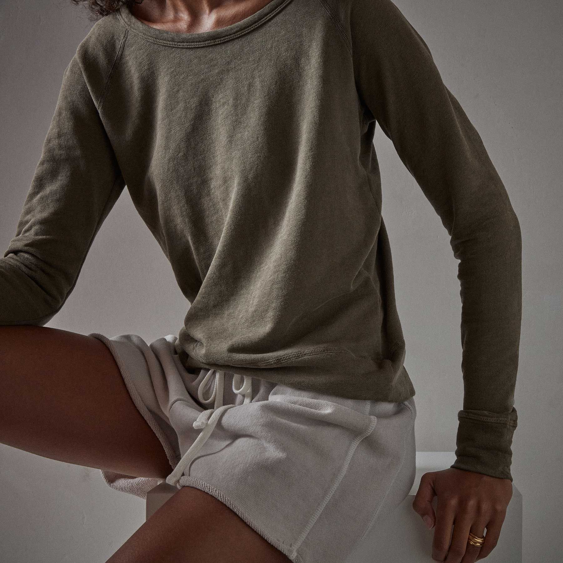 Vintage French Terry Sweatshirt - Old Whiskey Pigment sold by James Perse