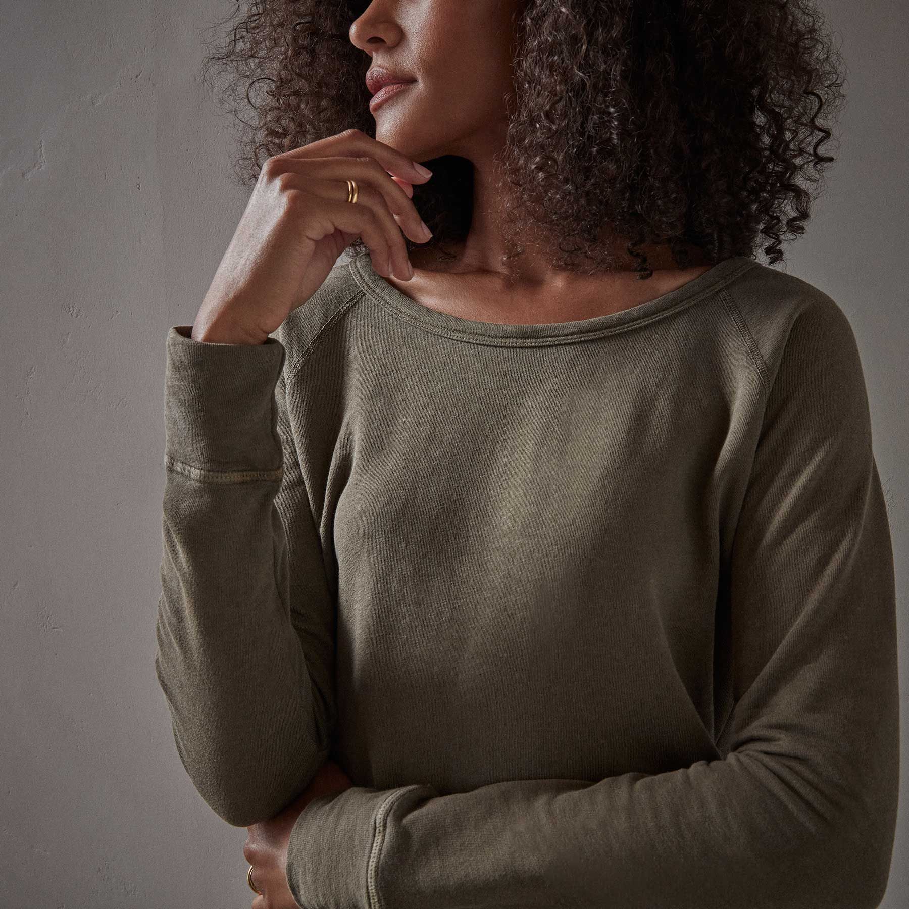 Vintage French Terry Sweatshirt - Old Whiskey Pigment sold by James Perse product image thumbnail 3