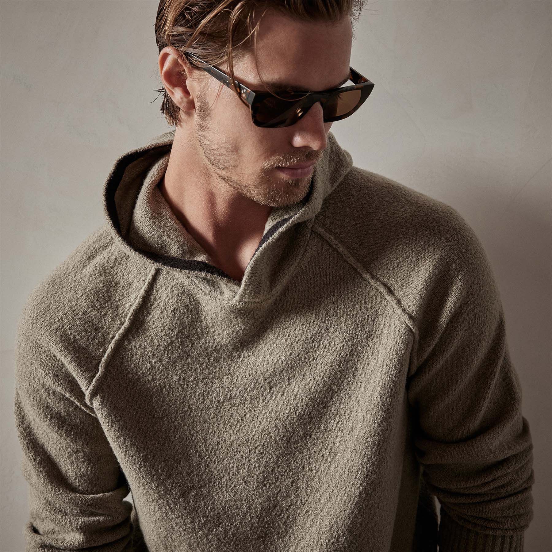 Bayshore Cashmere Hoodie - Khaki sold by James Perse product image thumbnail 4