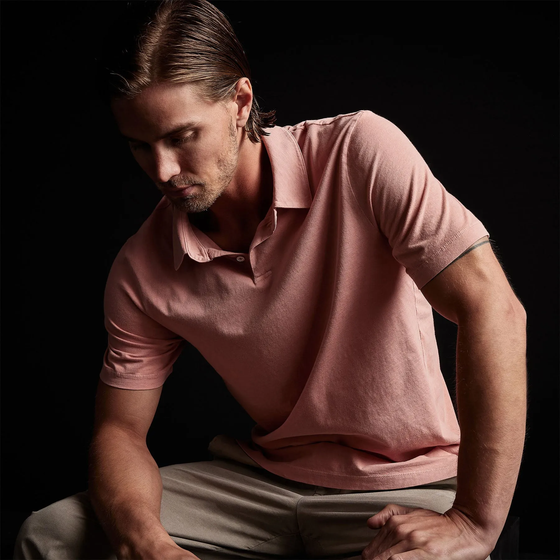 Sueded Jersey Polo - Spritz Pigment sold by James Perse