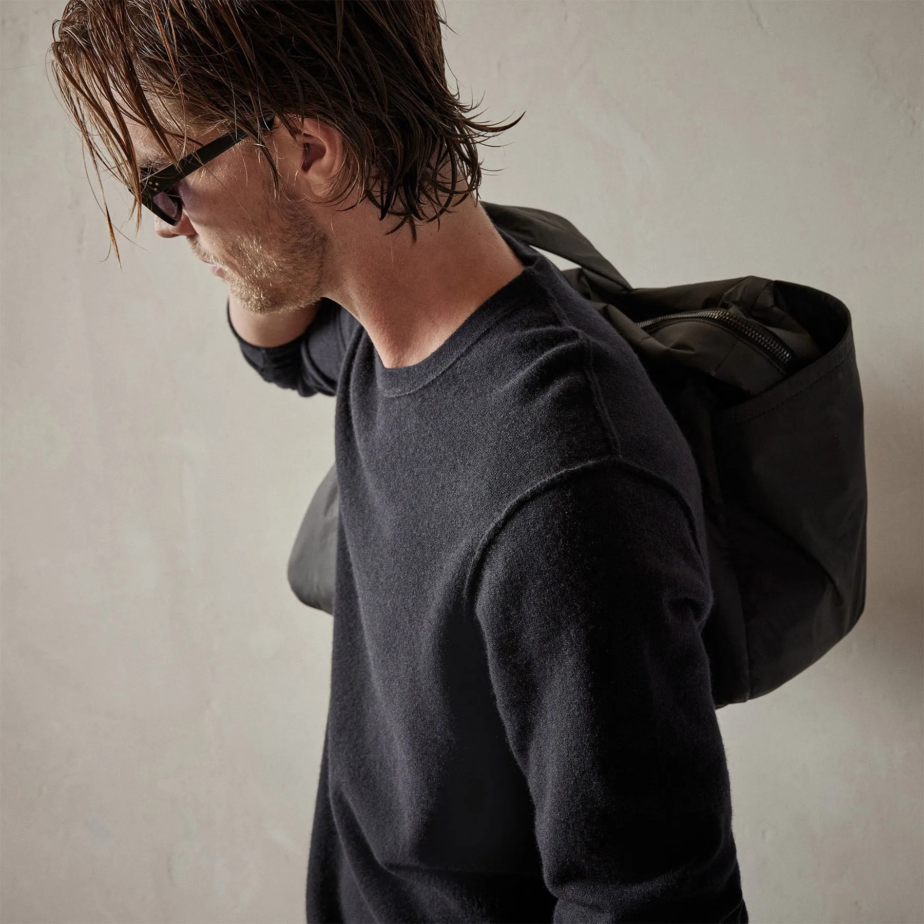 Recycled Cashmere Crew Neck Sweater - Black sold by James Perse product image thumbnail 2