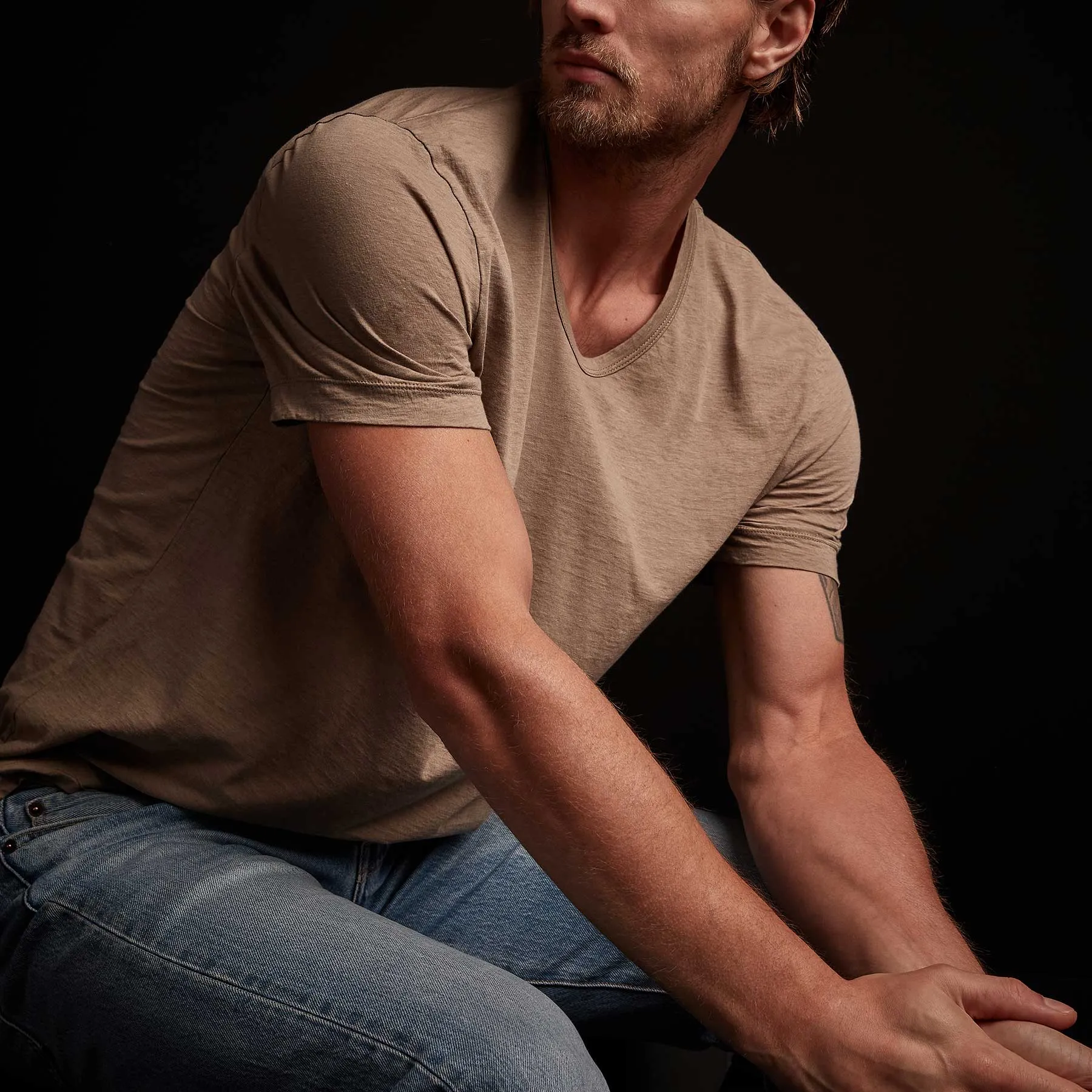 Recycled Lotus Jersey Soft V Neck - Fawn sold by James Perse product image thumbnail 2