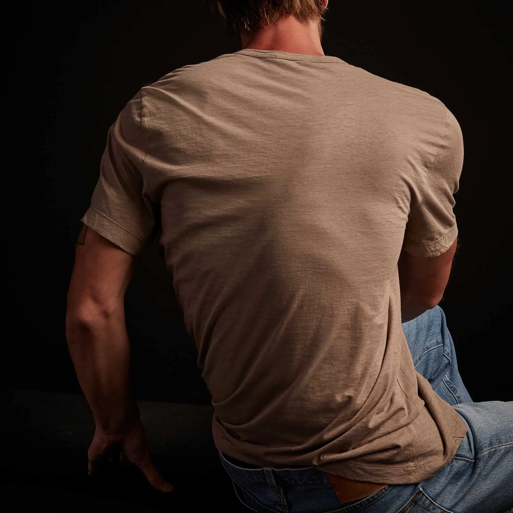 Recycled Lotus Jersey Soft V Neck - Fawn sold by James Perse product image thumbnail 3