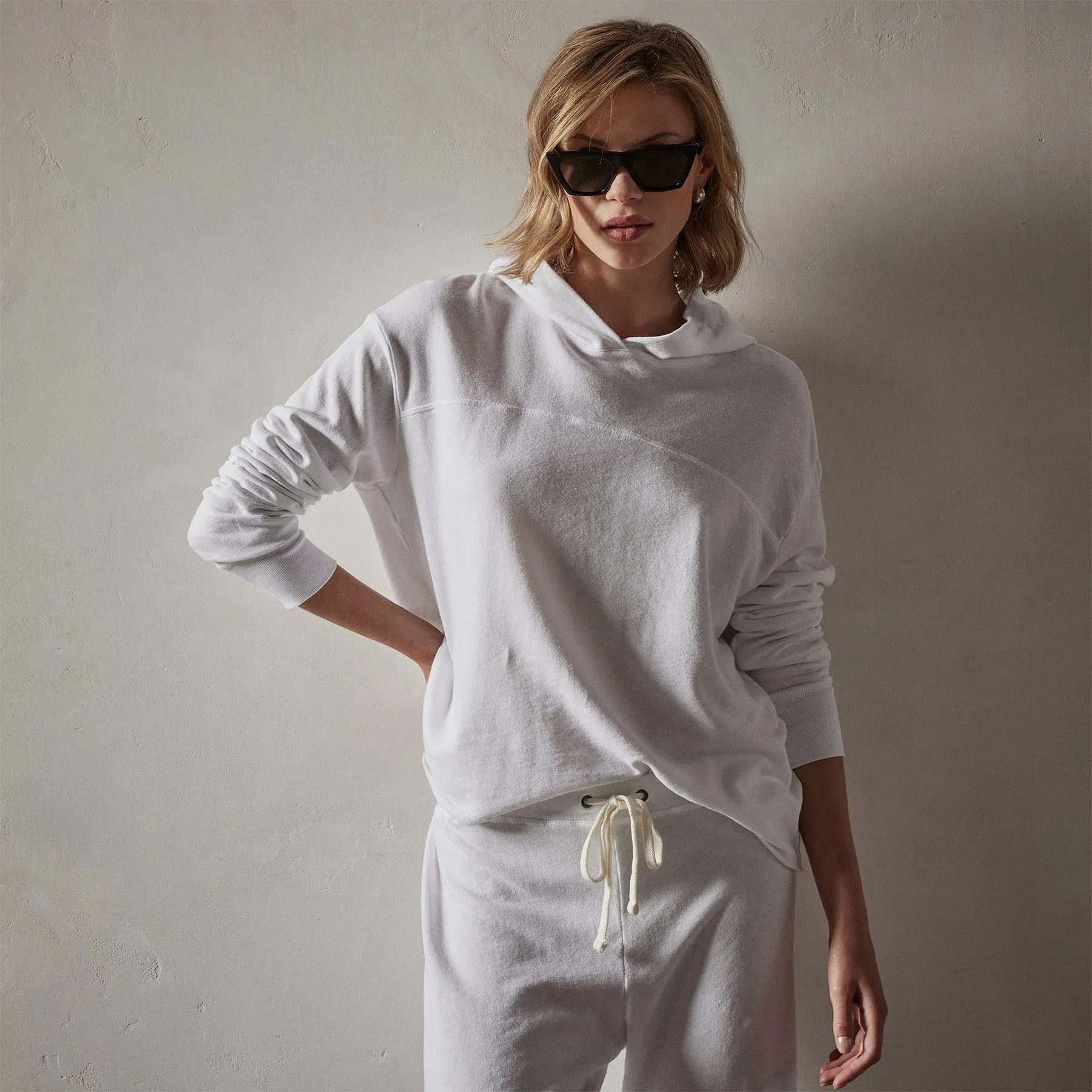 Hooded Sweat Top - White sold by James Perse product image thumbnail 3