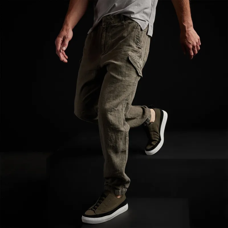 Slub Linen Cargo Pant - Platoon Pigment sold by James Perse