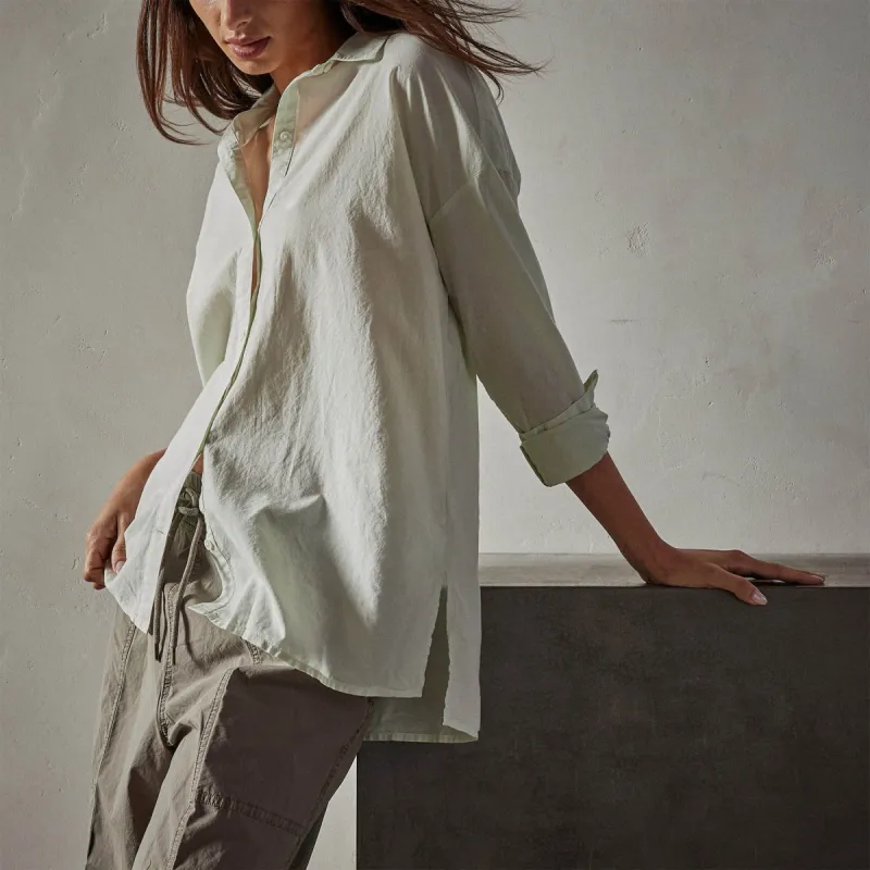 Oversized Button Front Shirt - Celery Pigment sold by James Perse