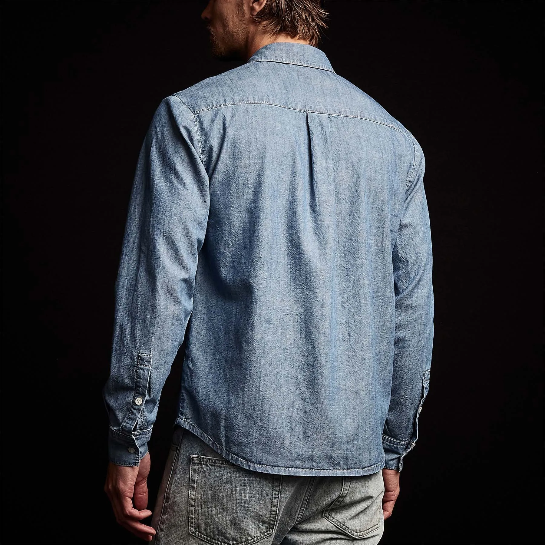 Lightweight Denim Shirt - Light Wash sold by James Perse product image thumbnail 5