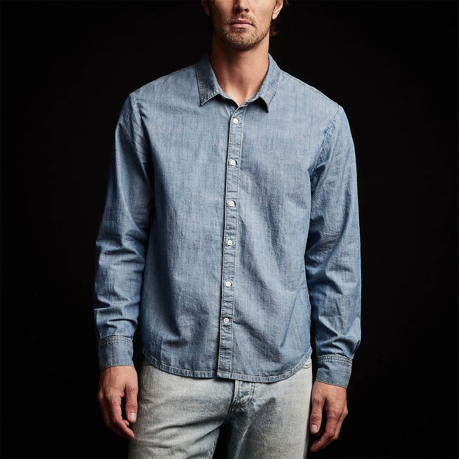 Lightweight Denim Shirt - Light Wash sold by James Perse product image thumbnail 4