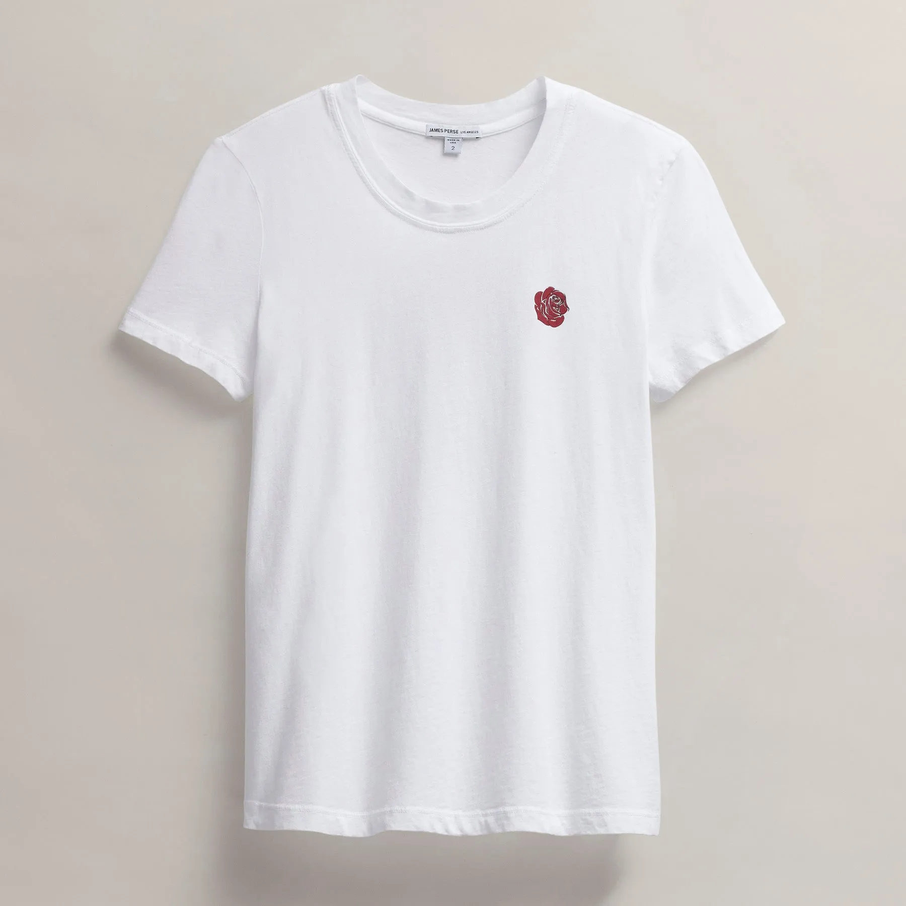 Women's Grateful Dead Rose Short Sleeve Crew - White/Red sold by James Perse product image thumbnail 2
