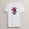 Women's Grateful Dead Rose Short Sleeve Crew - White/Red sold by James Perse