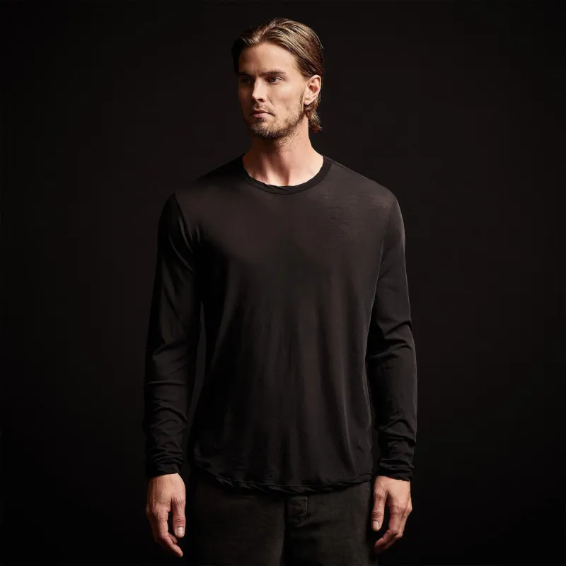 L/S Crew Neck Tee - Black sold by James Perse