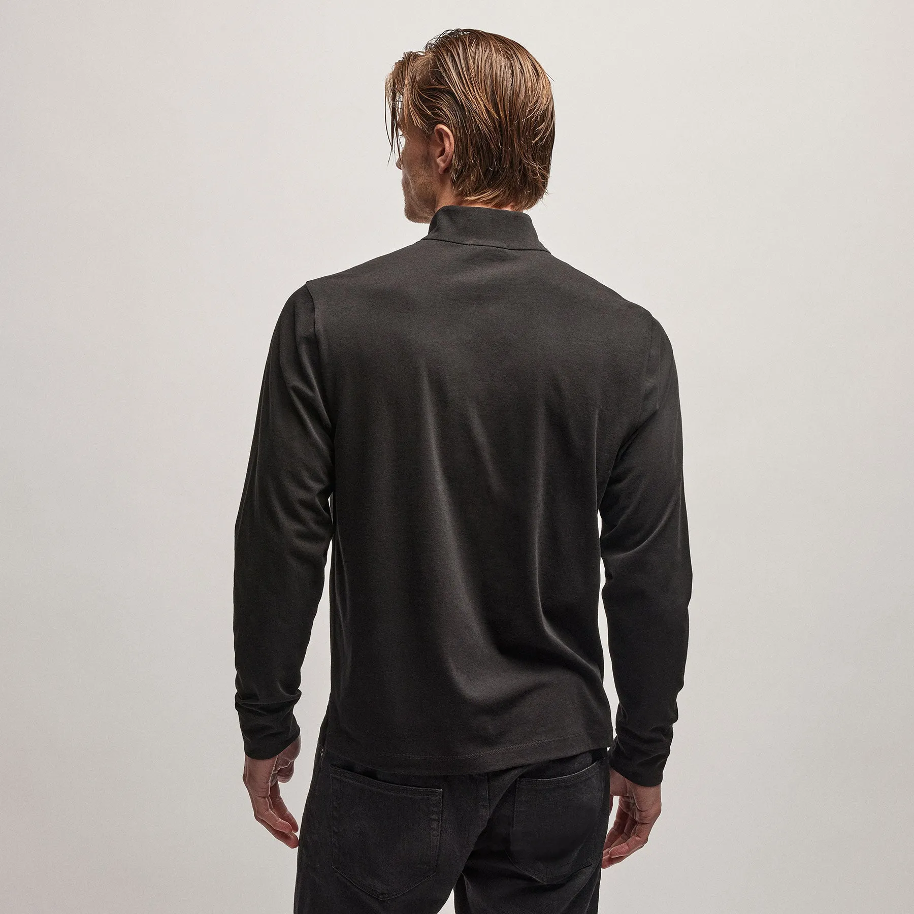 Clean Finish Jersey Half Zip - Black sold by James Perse product image thumbnail 4