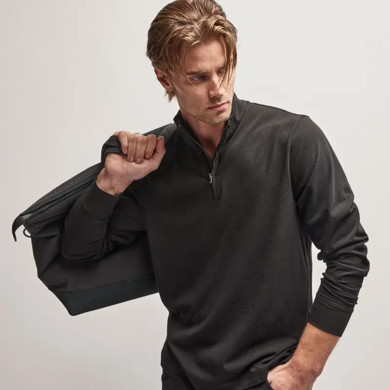 Clean Finish Jersey Half Zip - Black sold by James Perse