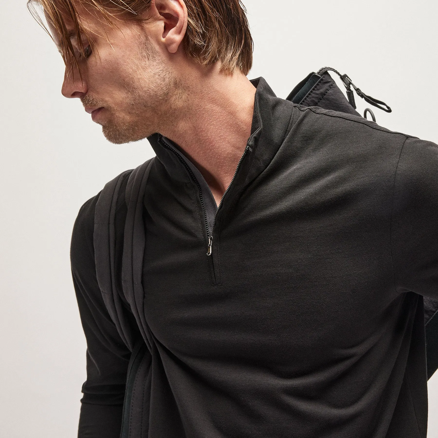 Clean Finish Jersey Half Zip - Black sold by James Perse product image thumbnail 5
