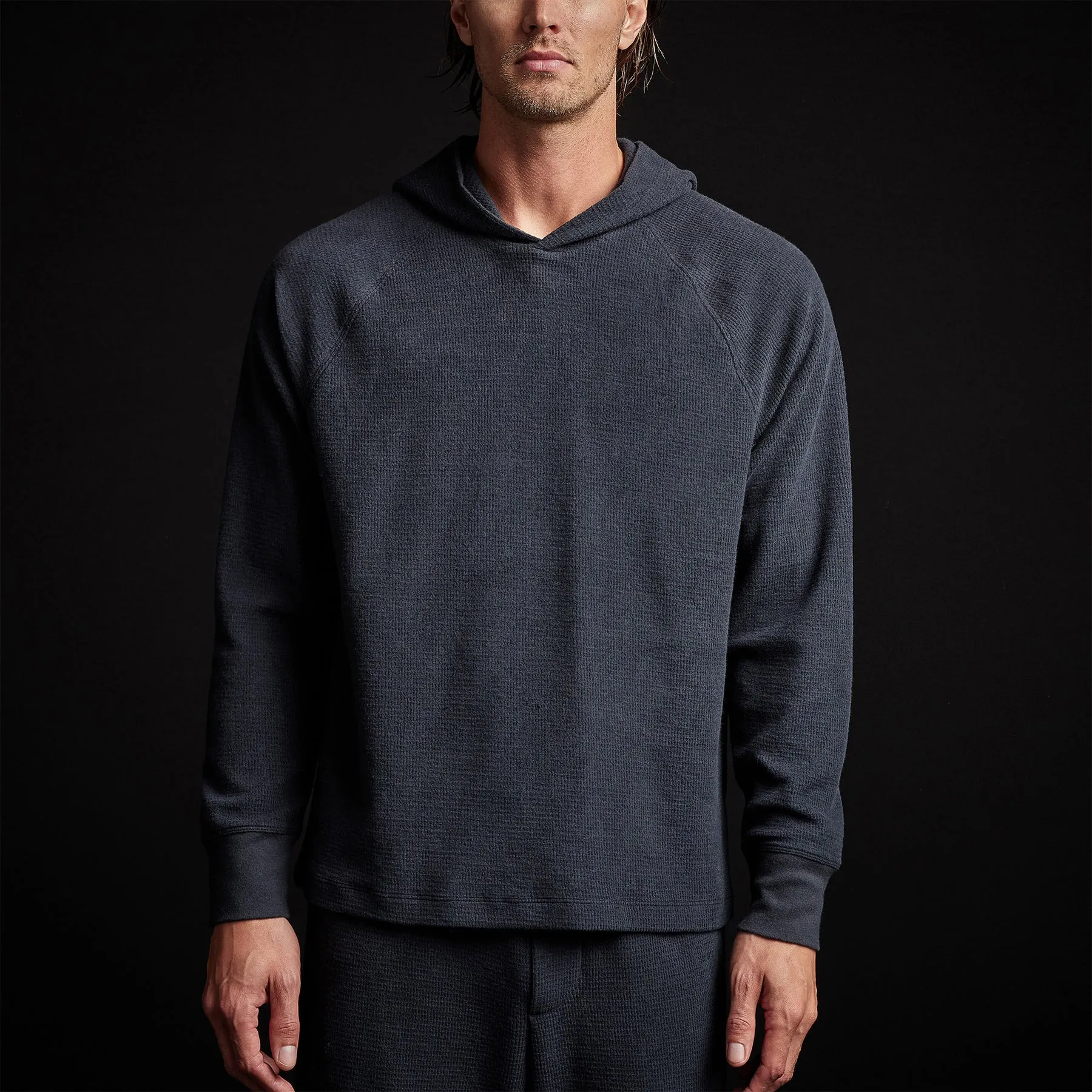 Thermal Knit Hooded Raglan - French Navy sold by James Perse product image thumbnail 5