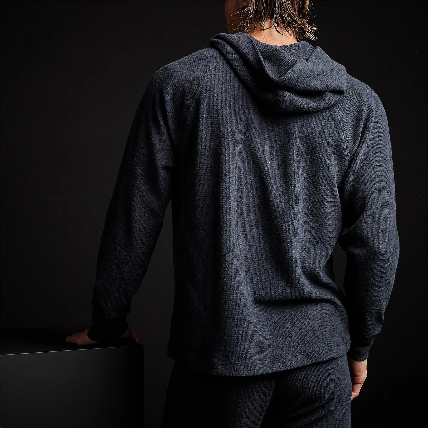 Thermal Knit Hooded Raglan - French Navy sold by James Perse product image thumbnail 4