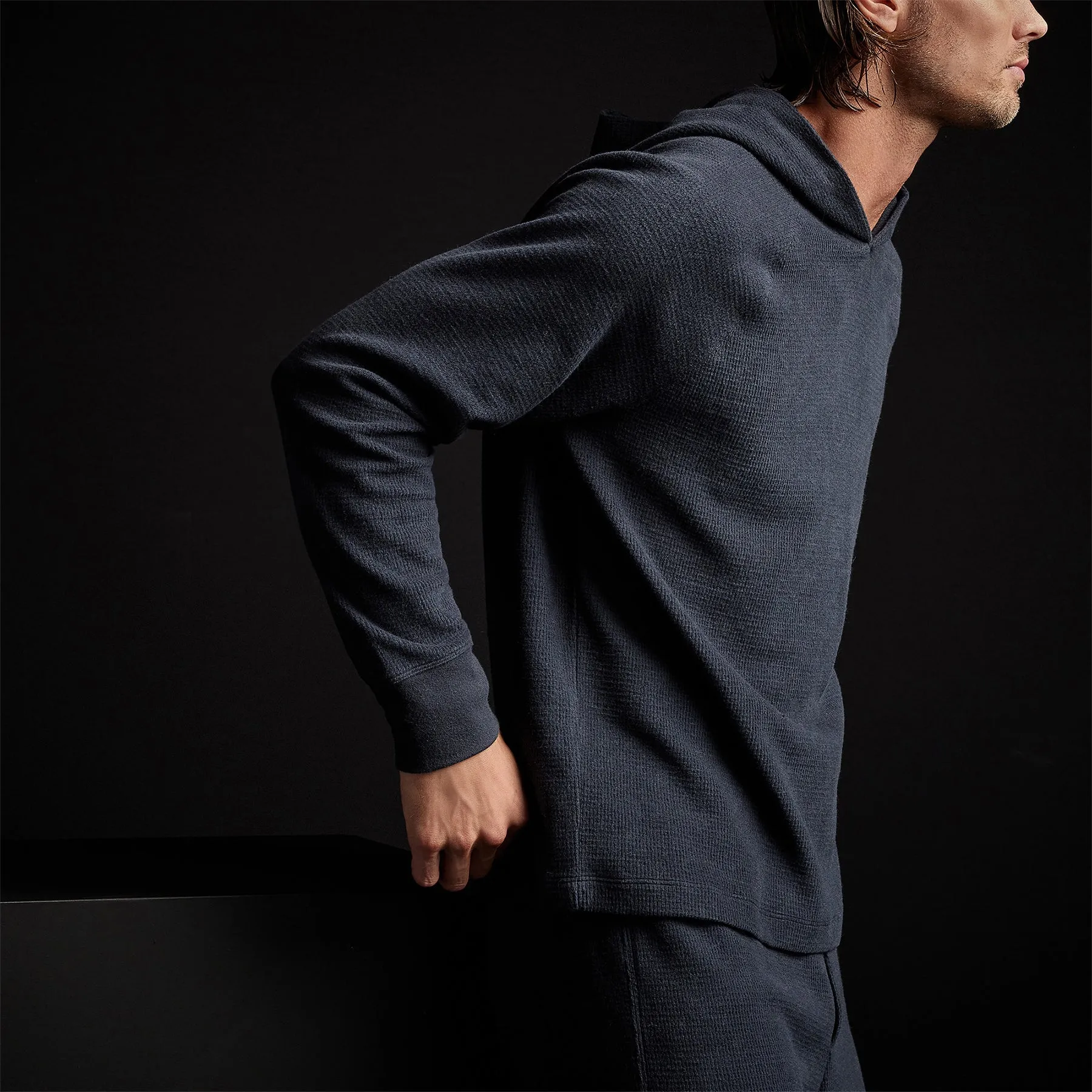 Thermal Knit Hooded Raglan - French Navy sold by James Perse product image thumbnail 3