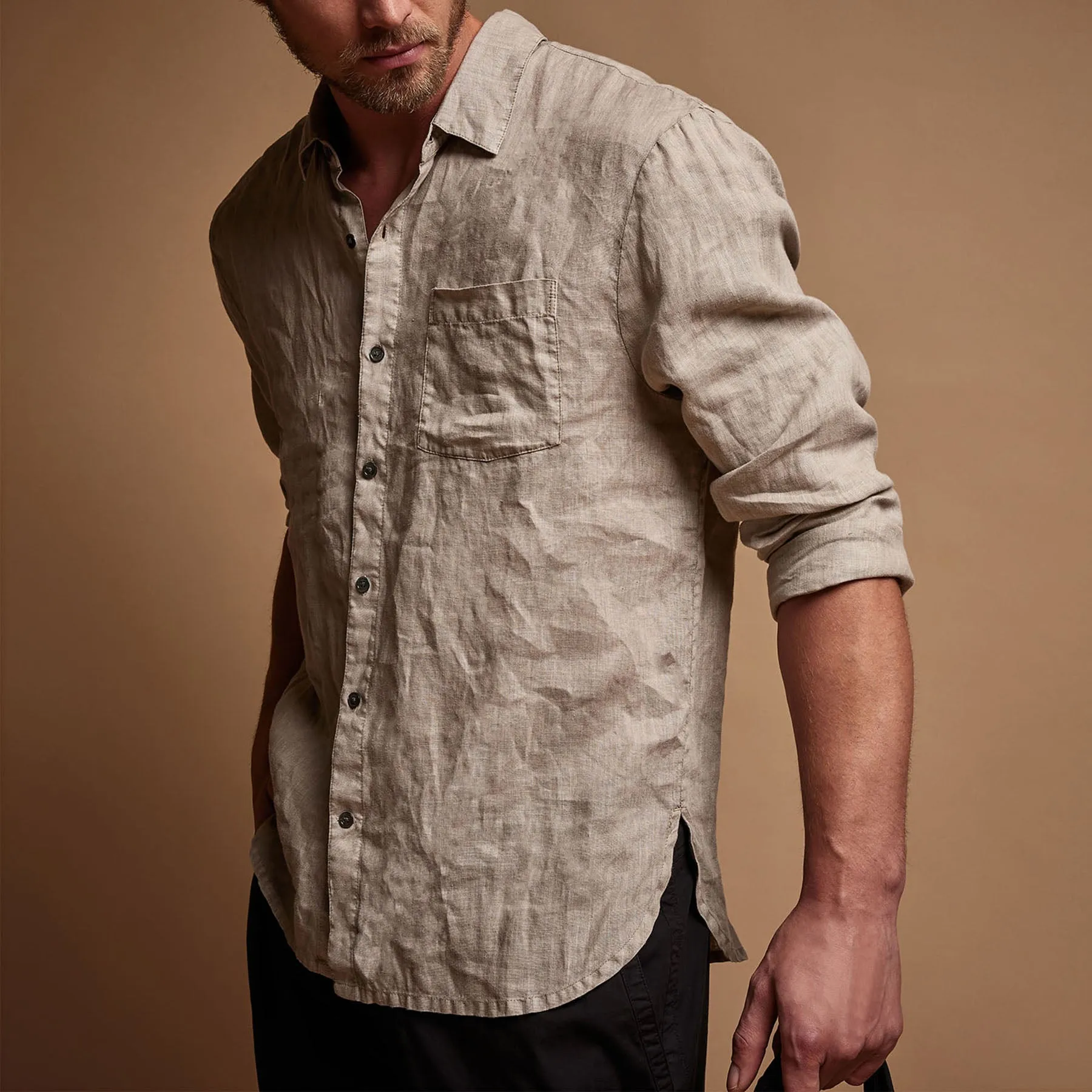 Lightweight Linen Shirt - Mineral Pigment sold by James Perse