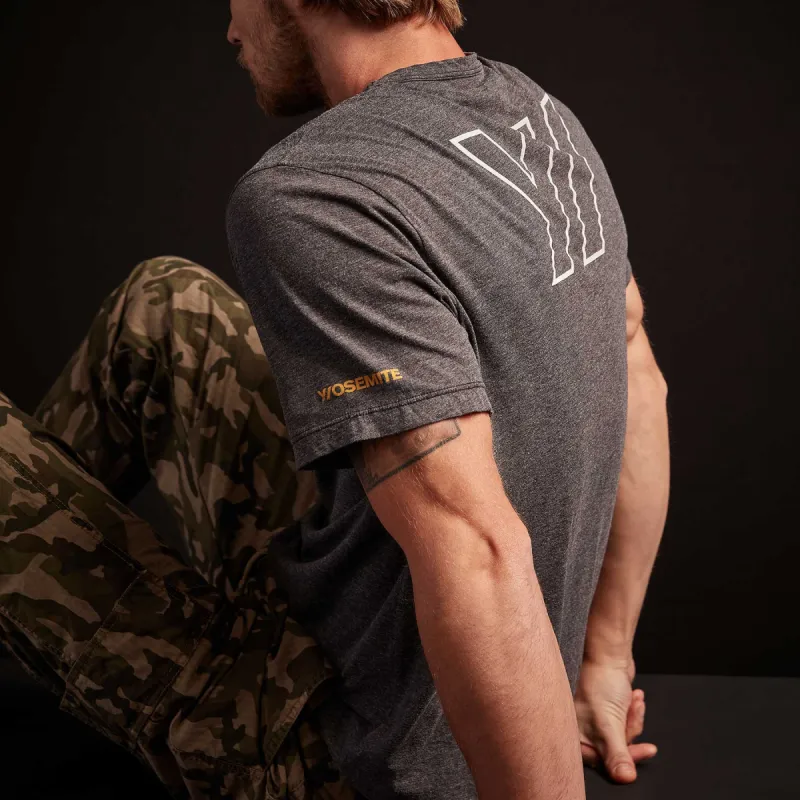 Y/OSEMITE Melange Tech Jersey T Shirt - Black sold by James Perse