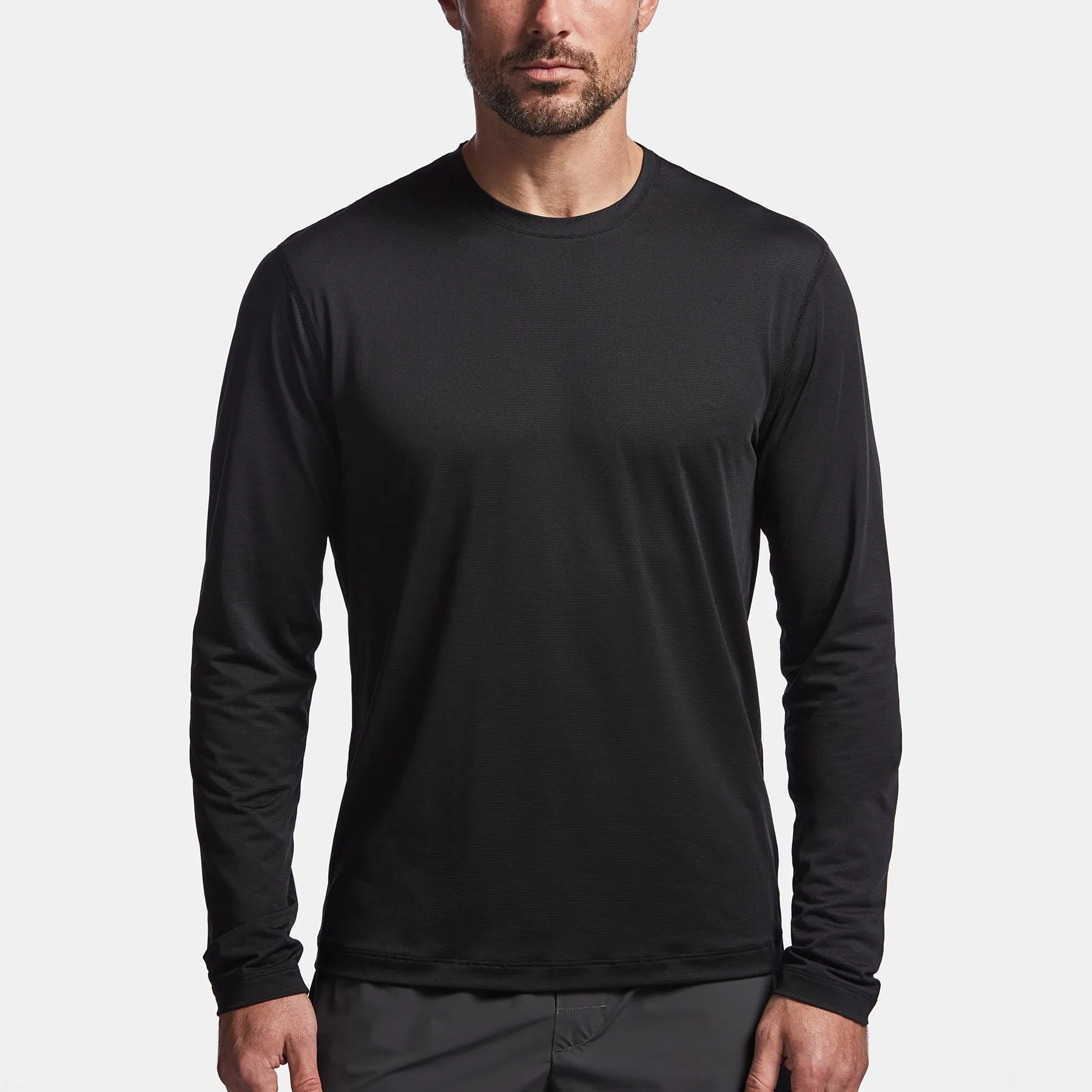 Perforated Performance Crew - Black sold by James Perse