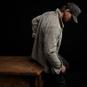 Sherpa Lined Corduroy Shirt Jacket - Concrete sold by James Perse