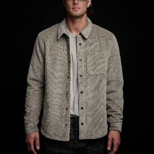 Sherpa Lined Corduroy Shirt Jacket - Concrete sold by James Perse