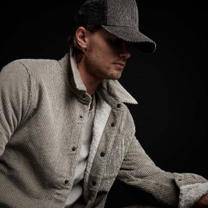 Sherpa Lined Corduroy Shirt Jacket - Concrete sold by James Perse