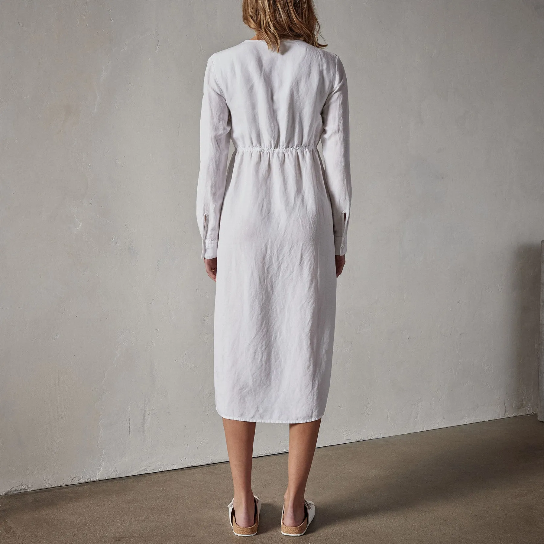 Empire Seam Open Front Dress - White sold by James Perse product image thumbnail 4