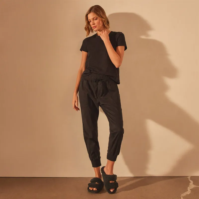 Mixed Media Pant - Black sold by James Perse