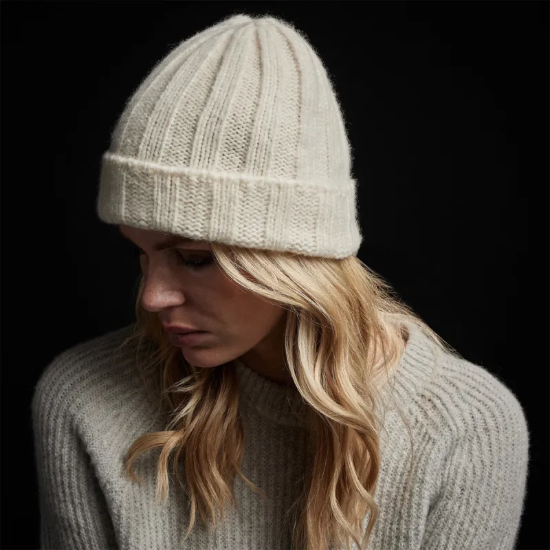 Textured Cashmere Beanie - Ivory sold by James Perse