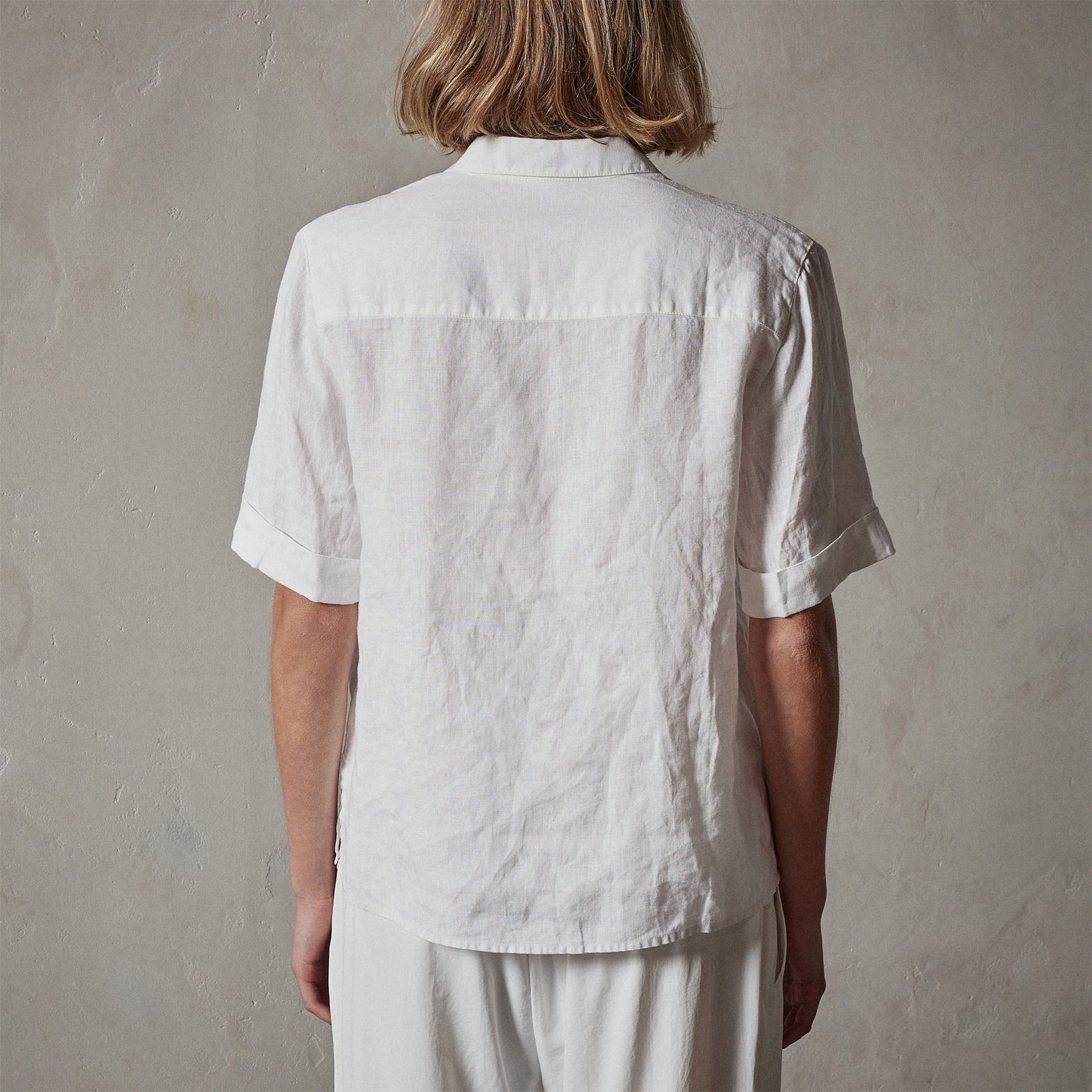 Short Sleeve Linen Shirt - White sold by James Perse product image thumbnail 5