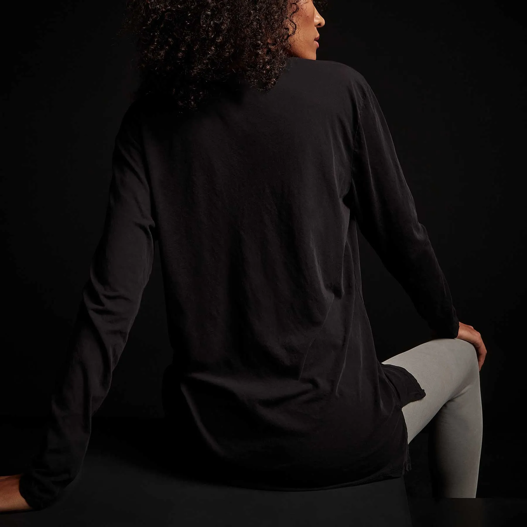 Long Sleeve High Gauge Jersey Tee - Black sold by James Perse product image thumbnail 4