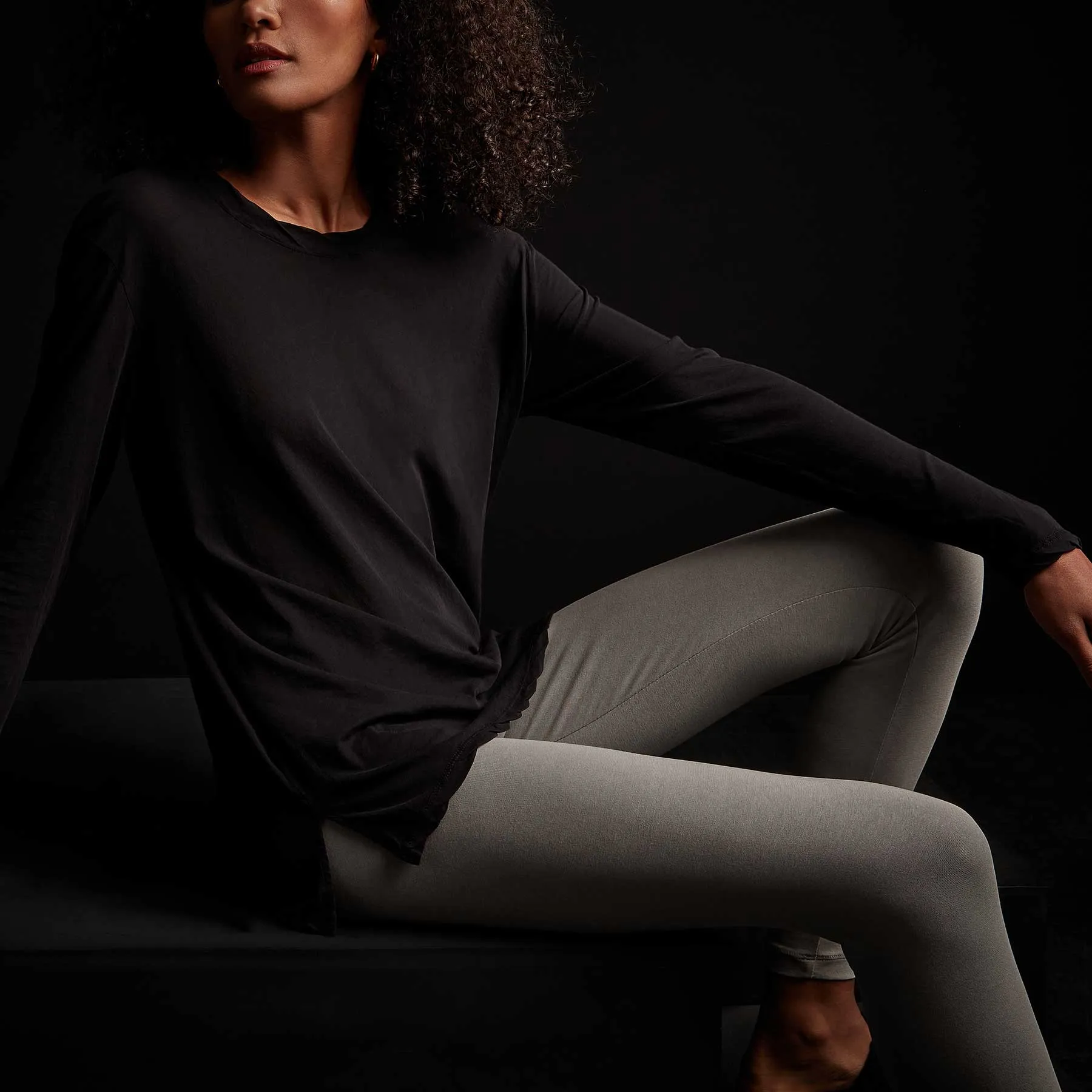 Long Sleeve High Gauge Jersey Tee - Black sold by James Perse product image thumbnail 2