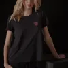 Grateful Dead Rose Short Sleeve Crew - Black/Red sold by James Perse