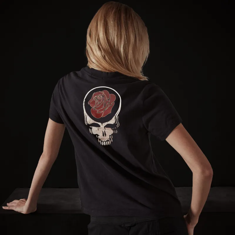 Grateful Dead Rose Short Sleeve Crew - Black/Red sold by James Perse