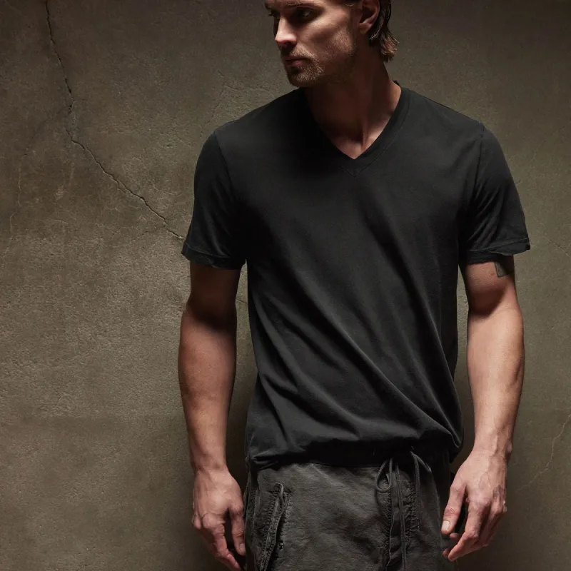 Clear Jersey V Neck - Carbon Pigment sold by James Perse