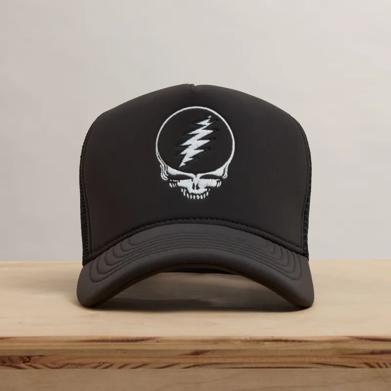 Grateful Dead Skull Embroidery Trucker - Carbon Grey sold by James Perse