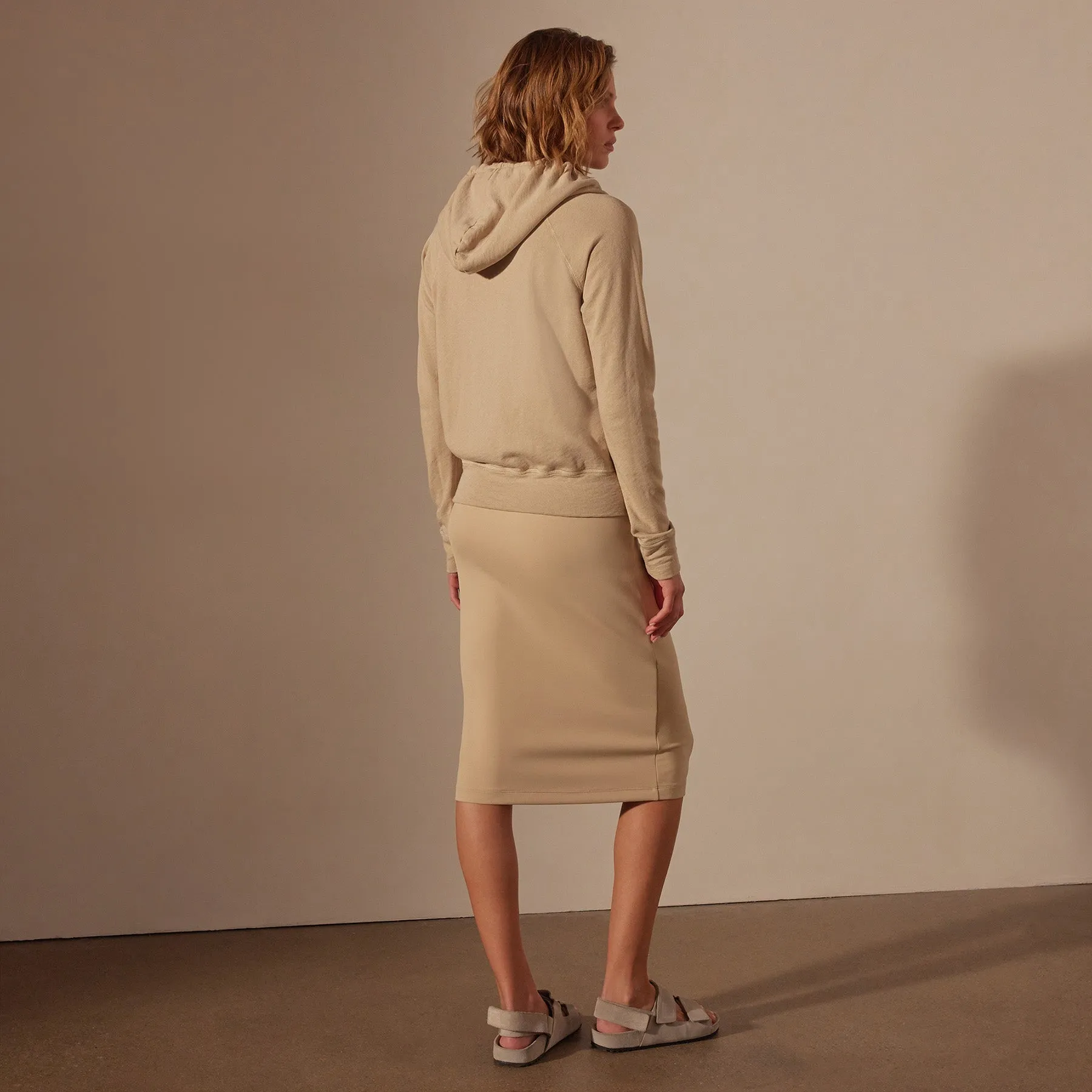 Vintage French Terry Zip Up Hoodie - Sand Dune Pigment sold by James Perse product image thumbnail 4