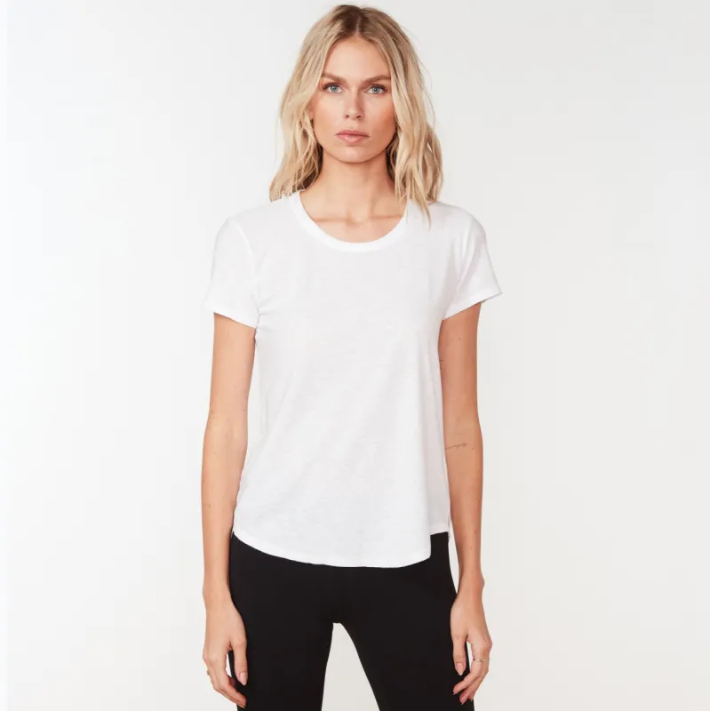 Cotton Crepe Tee - White sold by James Perse